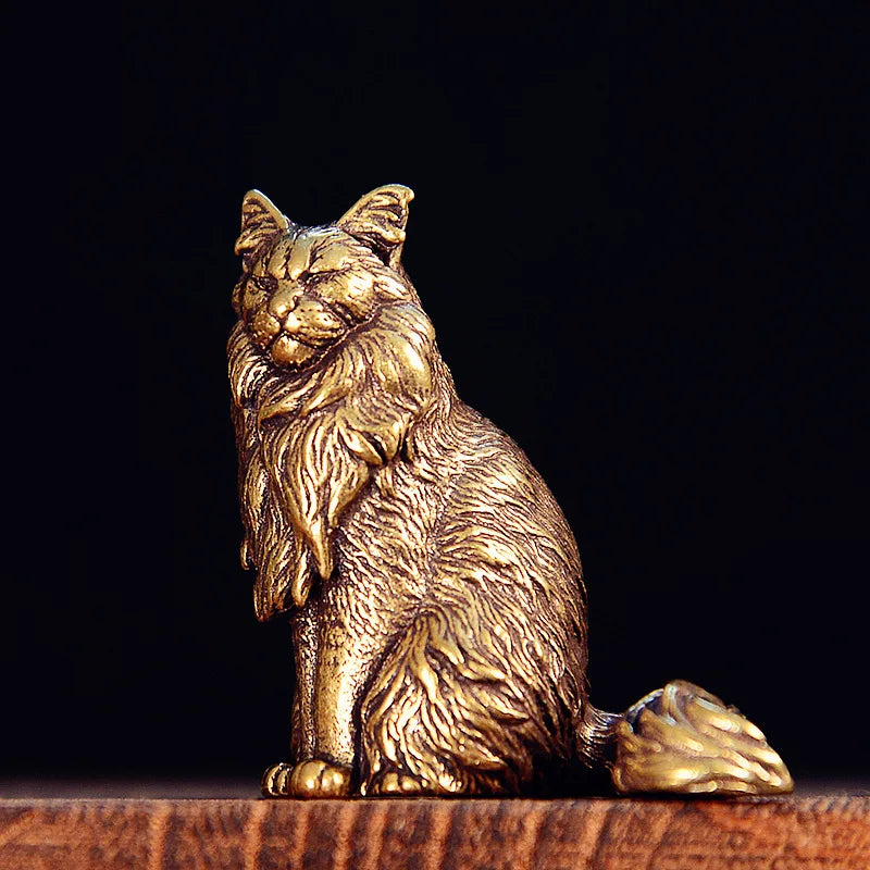 Escultura Gato Maine Coon de Cobre