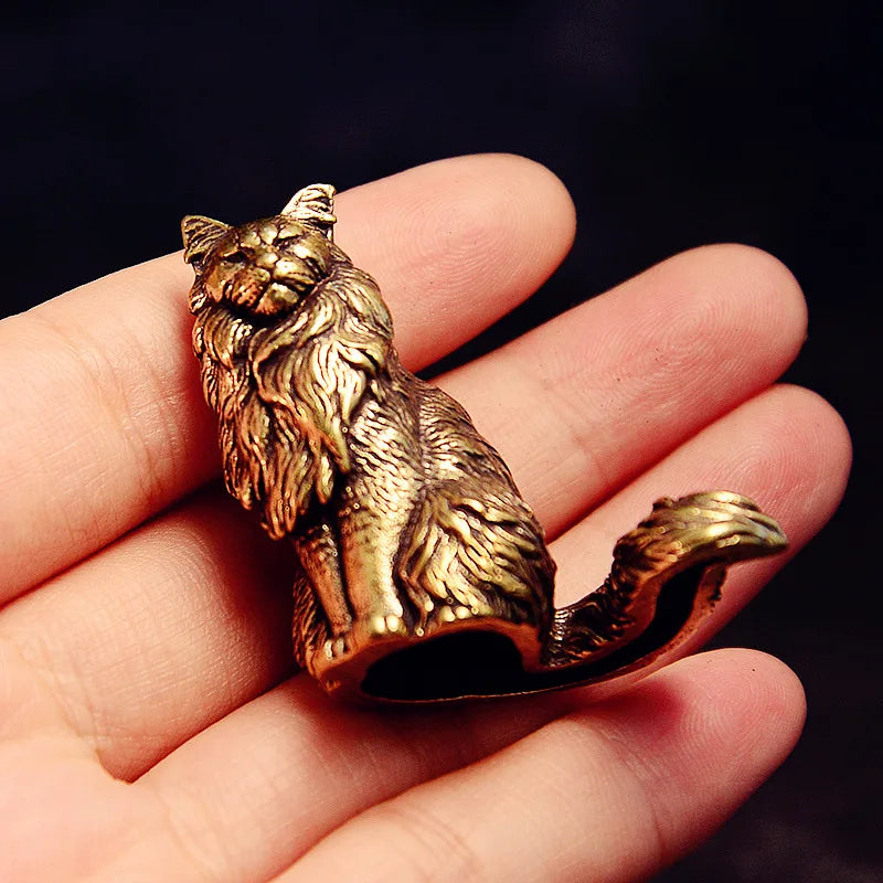 Escultura Gato Maine Coon de Cobre
