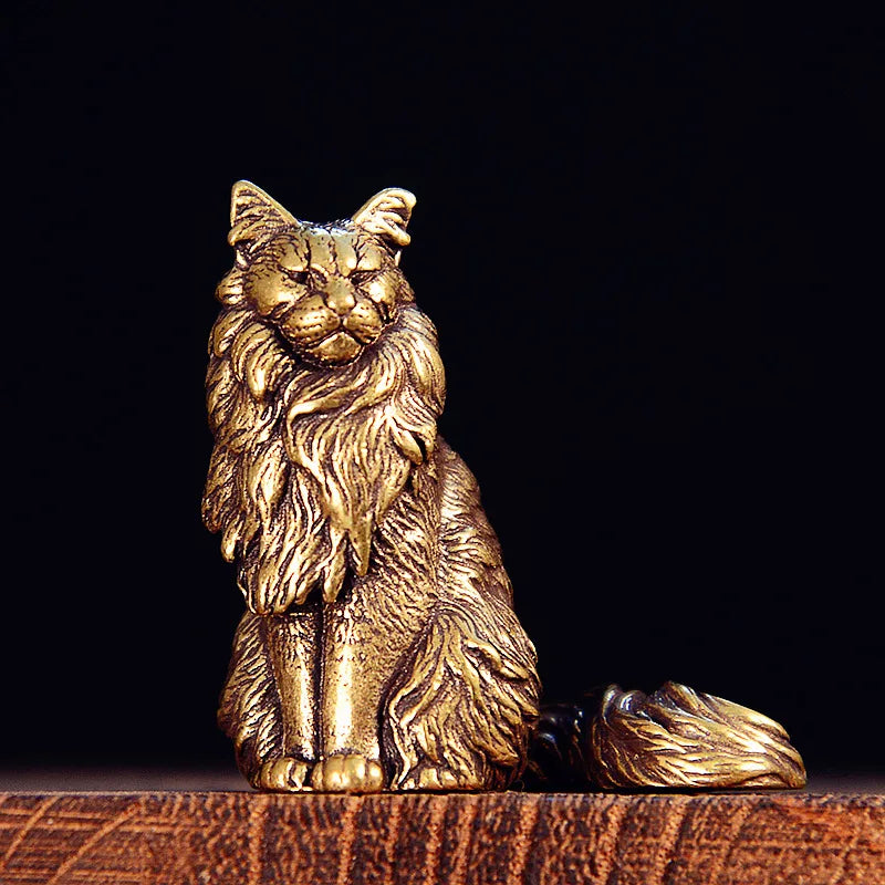 Escultura Gato Maine Coon de Cobre