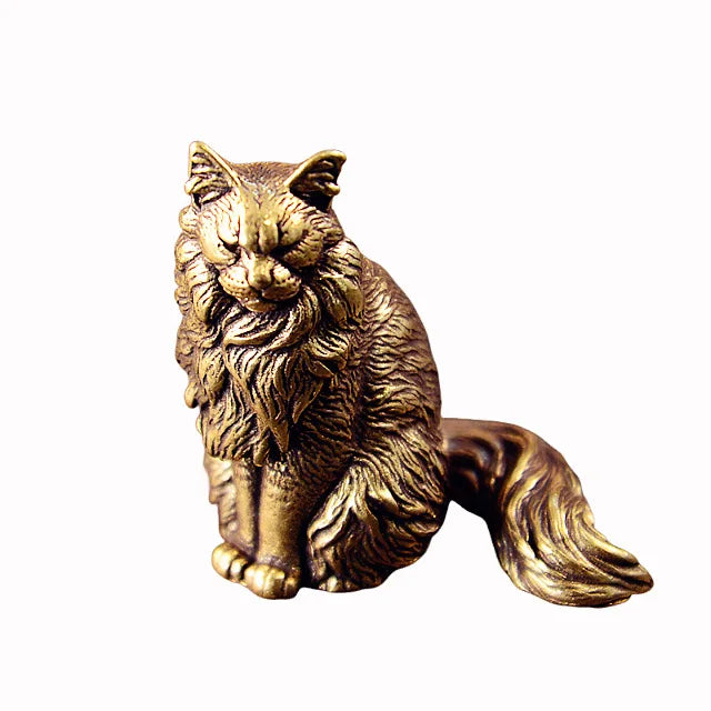 Escultura Gato Maine Coon de Cobre