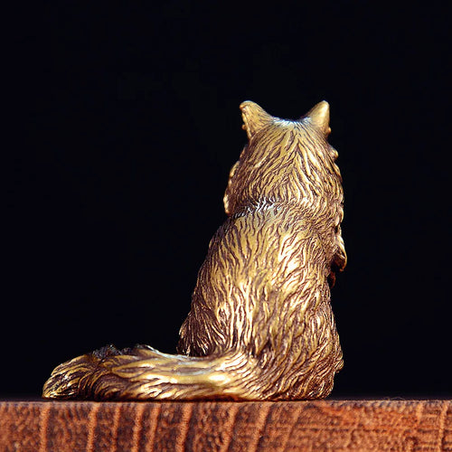 Escultura Gato Maine Coon de Cobre