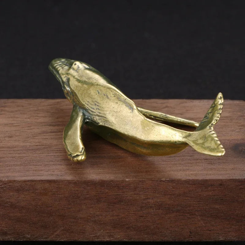 Mini Escultura Baleia de Latão