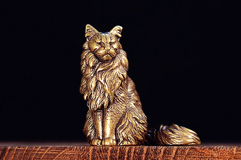 Escultura Gato Maine Coon de Cobre
